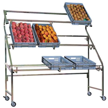 Présentoir à cagettes pour fruits et légumes Présentoir à cagettes pour fruits et légumes