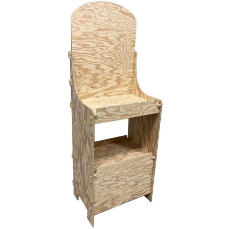 Présentoir magasin bois - OSB à 2 niveaux Présentoir magasin bois - OSB à 2 niveaux