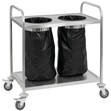 Chariot porte sac-poubelle inox Chariot porte sac-poubelle inox
