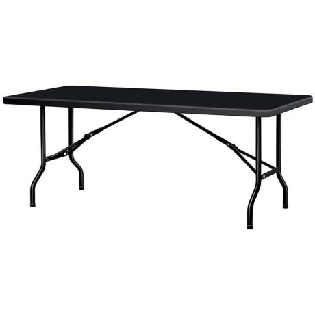 Table pliante polyéthylène noire 183 X 76 cm Table pliante polyéthylène noire 183 X 76 cm