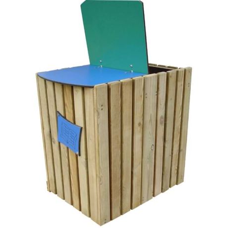 Corbeille recyclage Tri-sélectif bois Corbeille recyclage Tri-sélectif bois