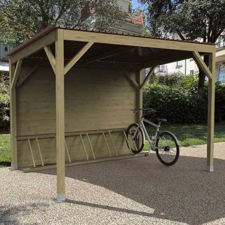 Abri vélos bois