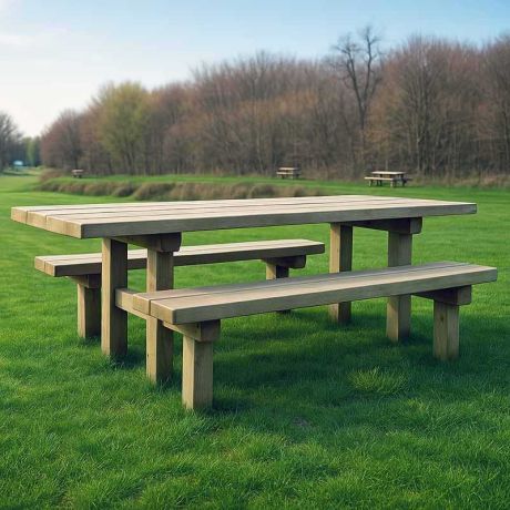 Table pique nique bois Alpes PMR