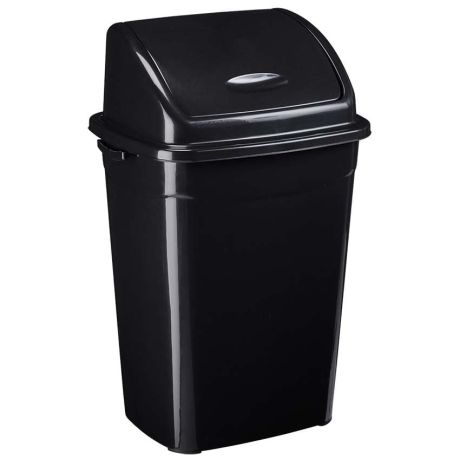 Poubelle à couvercle basculant noire Poubelle à couvercle basculant noire