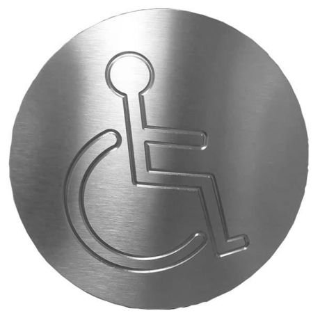 Clou de voirie inox brossé avec picto PMR Clou de voirie inox brossé avec picto PMR