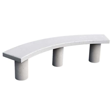 Banc public béton courbe