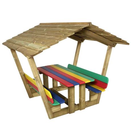 Table pique-nique avec toit pour école