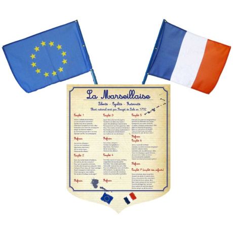 Pack Loi école Blanquer - Ecusson + Drapeaux France & Europe
