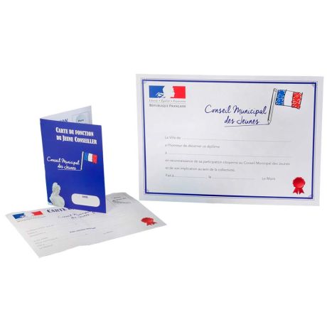 Diplôme et carte de fonction conseil municipal des jeunes & enfants Diplôme et carte de fonction conseil municipal des jeunes & enfants