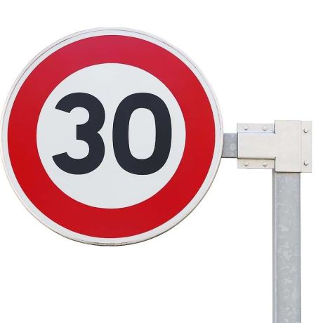 Platine d'assemblage pour poteau panneau routier