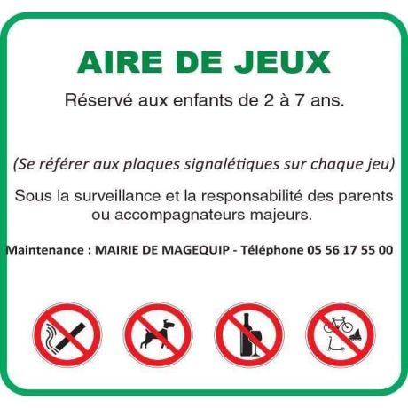 Panneau information aire de jeux Panneau information aire de jeux
