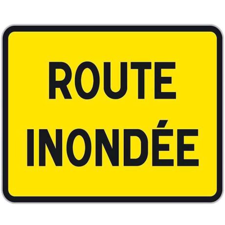 Panneau temporaire sur pied Route Inondée Panneau temporaire sur pied Route Inondée