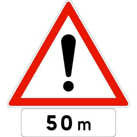 Panneau Danger A14 + Panonceau M1 Panneau Danger A14 + Panonceau M1