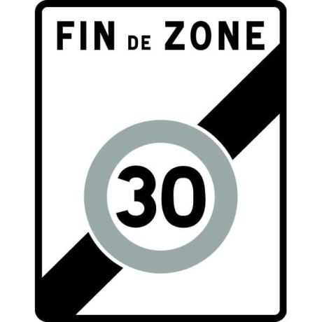 Panneau Fin de zone 30 B51 Panneau Fin de zone 30 B51