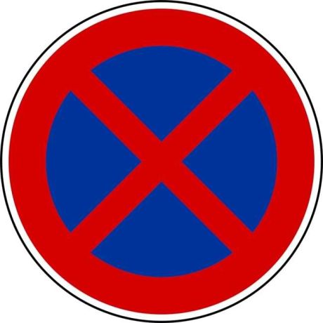 Panneau Arrêt et stationnement interdits B6d Panneau Arrêt et stationnement interdits B6d