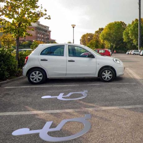 Logo P.M.R en inox pour place de parking