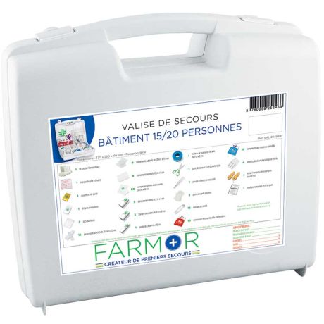 Coffret de secours spécial bâtiment - 15/20 personnes Coffret de secours spécial bâtiment - 15/20 personnes
