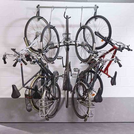 Accroche vélos mural coulissant 5 places Accroche vélos mural coulissant 5 places