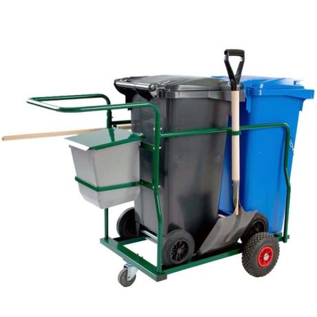 Chariot cantonnier équipé 2 X 120L Chariot cantonnier équipé 2 X 120L