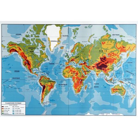 Carte du monde planisphère Carte du monde planisphère