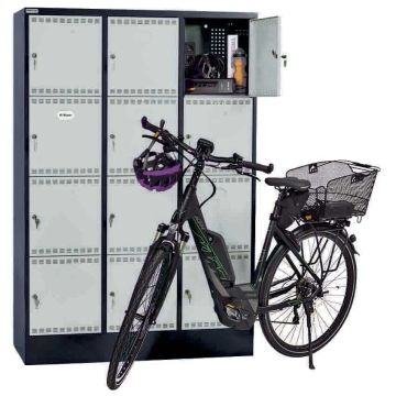 Armoire à casiers alimentés E-Bike - 12 casiers Armoire à casiers alimentés E-Bike - 12 casiers