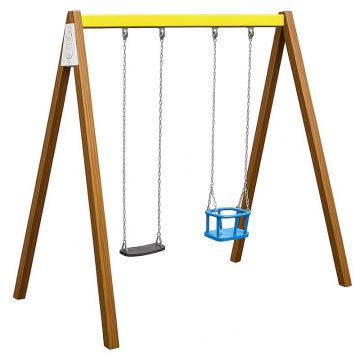 Portique 2 m équipé de 1 balançoire + 1 nacelle bébé