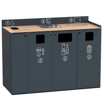 Meuble tri & débarrassage - Habillage HPL (Compact)