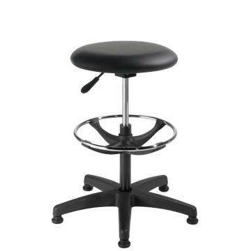 Tabouret haut sur patins avec repose-pieds