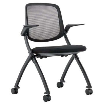 Chaise visiteur rabattable sur roulettes