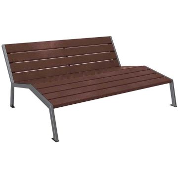 Chaise longue urbaine lames plastique recyclé