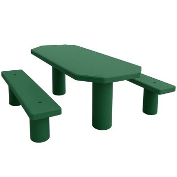 Table pique-nique en béton couleur (Ex : Vert RAL 6029)