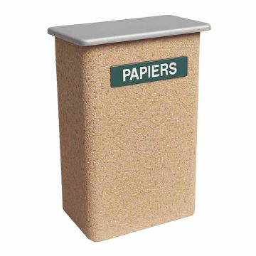 Poubelle extérieure béton couvercle inox