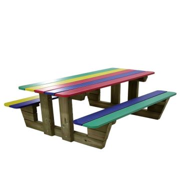 Table pique-nique enfant - Bois couleur