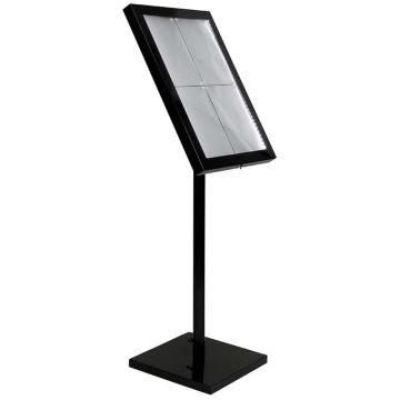 Vitrine porte-menu sur pied - Noir