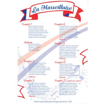 Plaque d'intérieur - parole "La Marseillaise"