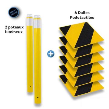 Kit balisage passage piétons - Jaune / Noir