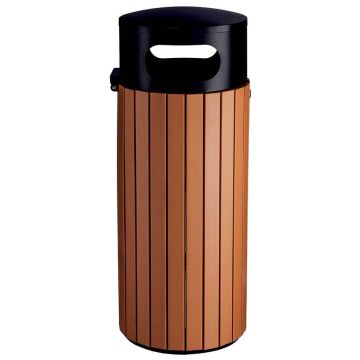 Poubelle Brescia 60L - Lattes aspect bois