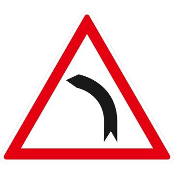 Panneau routier Danger virage à gauche