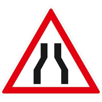 Panneau Danger Chaussée Rétrécie A3