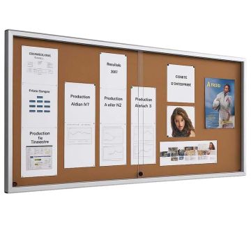 Vitrine Century porte coulissante - Fond liège