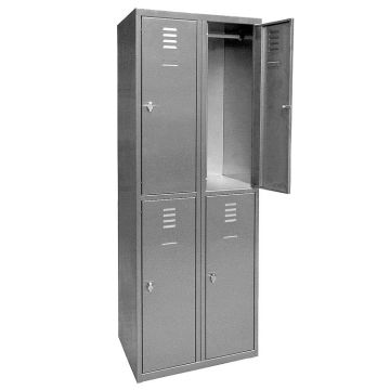 Vestiaire inox multicases - 2 colonnes de 2 cases