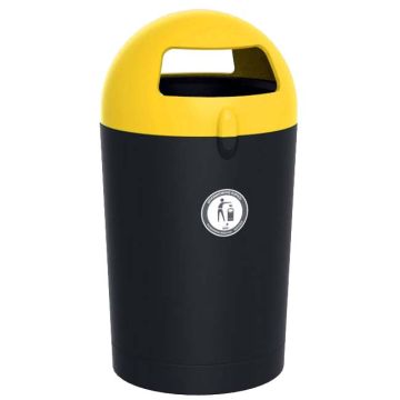 Poubelle rotomoulée 100L Dôme - Tête Jaune