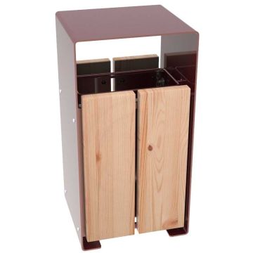 Poubelle de ville acier et bois Rouillac