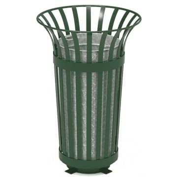 Poubelle de ville Tulipe 50L - Vert RAL 6005