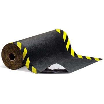 Tapis absorbant et adhésif PIG® Grippy® avec bandes de
signalisation 30 m